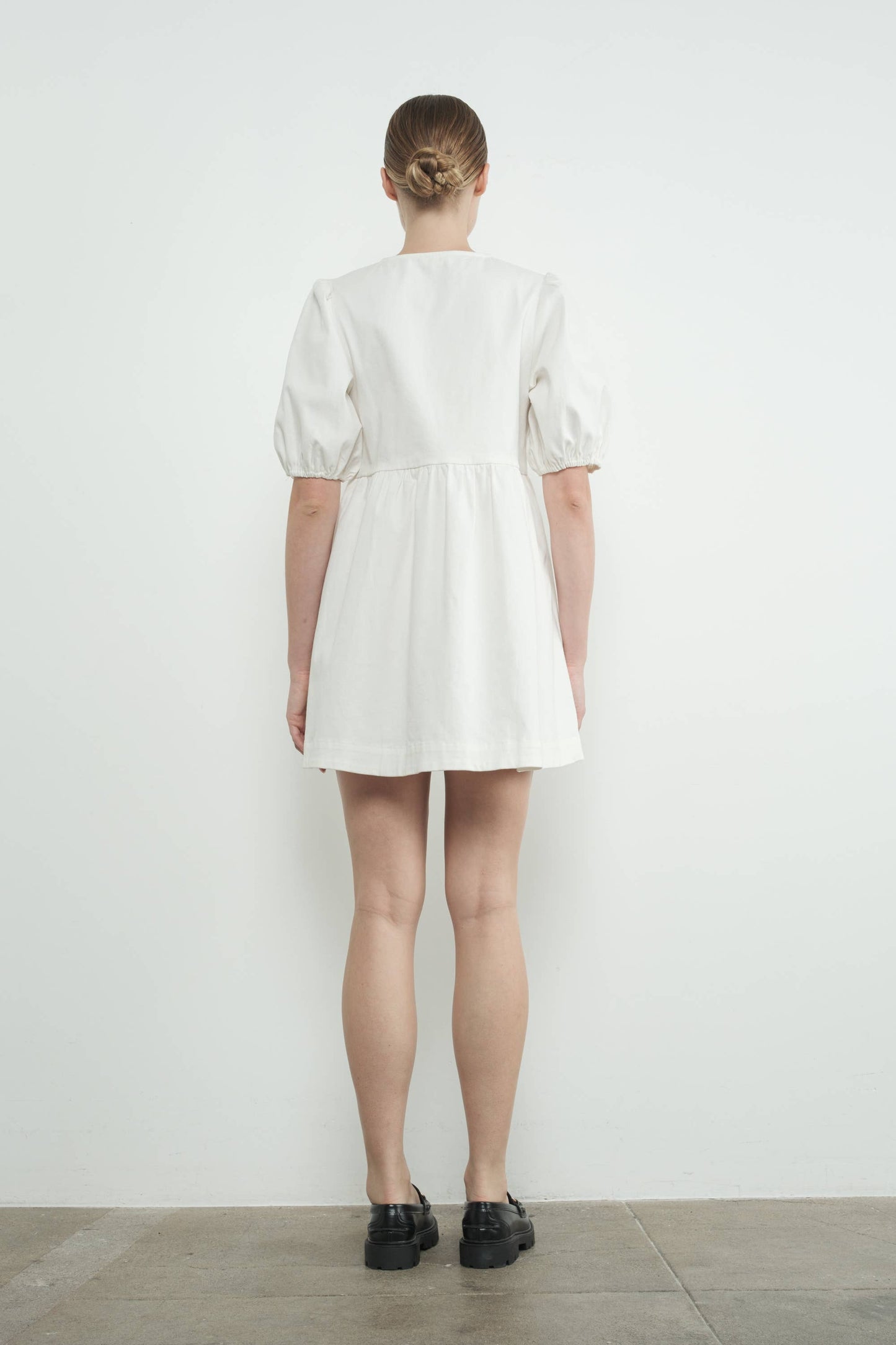 Ribbon Babydoll Denim Dress