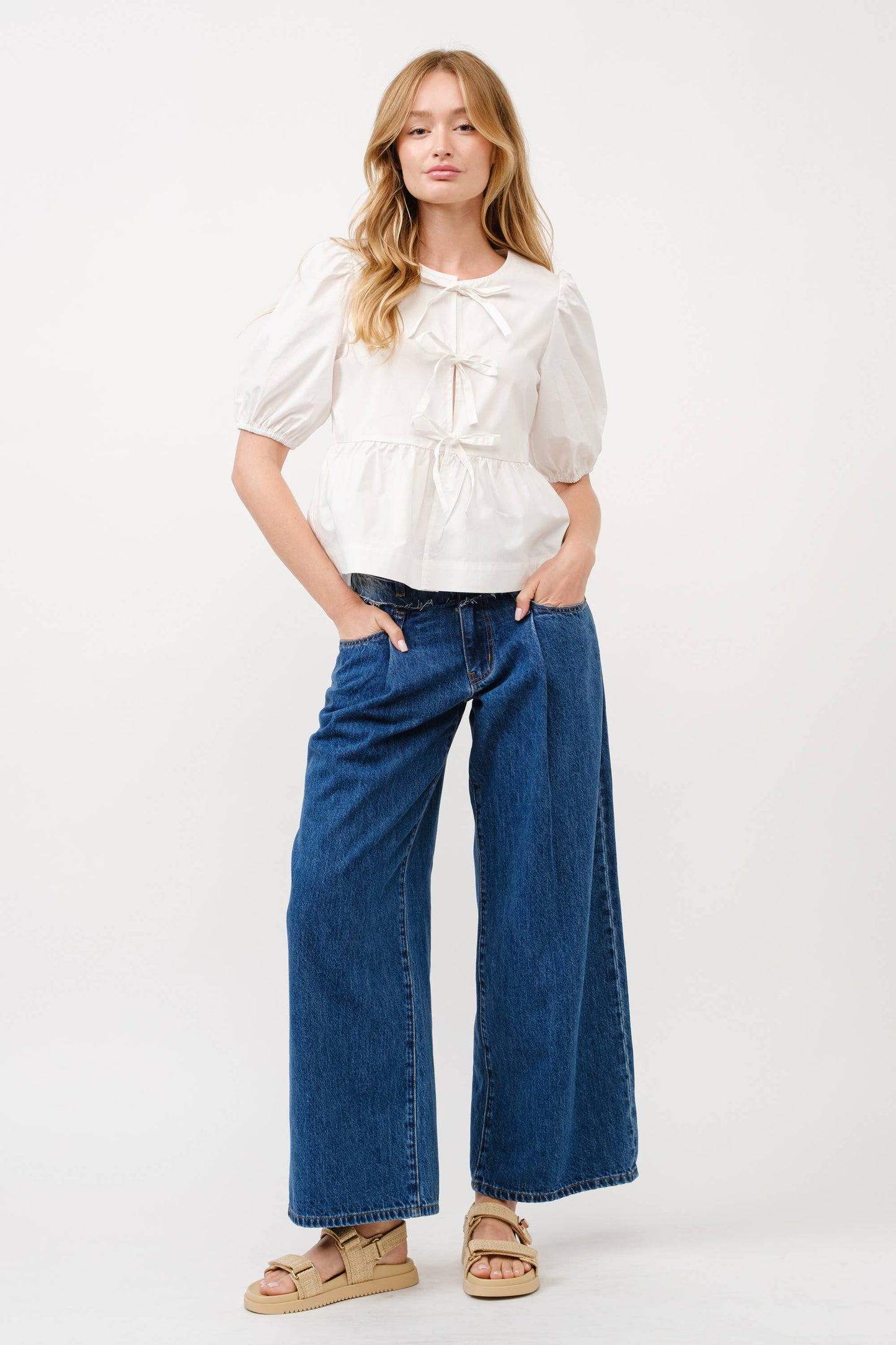 Sweetheart Bow Peplum Blouse