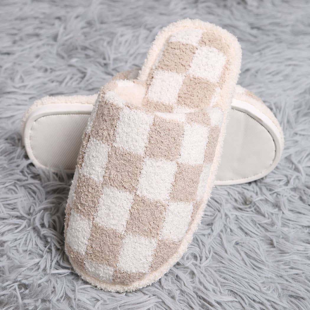 Checkerboard Winter Slippers