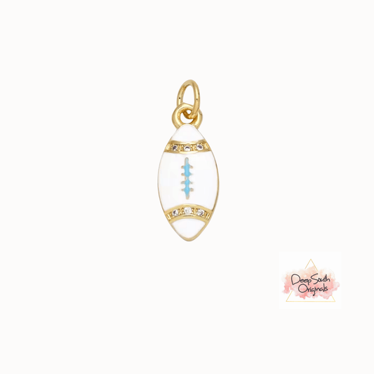 Football Charm White Gold-Filled