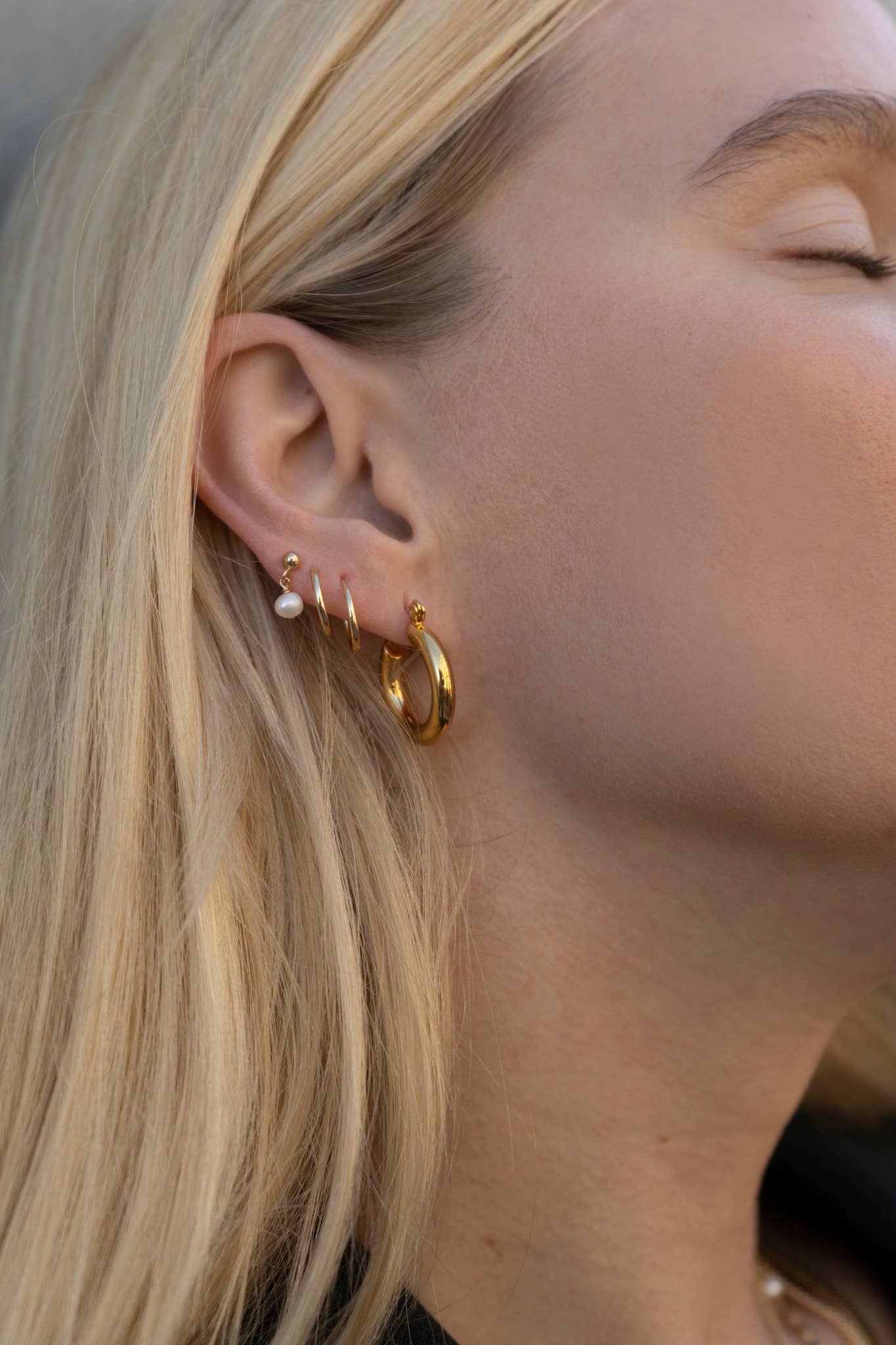 May Martin - Petite Hoops (Gold Colored 9mm)
