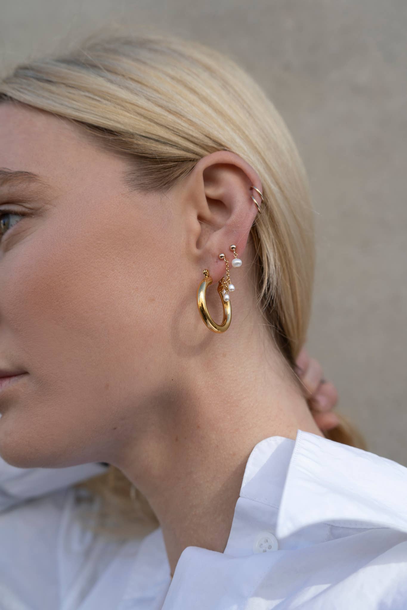 May Martin - Petite Hoops (Gold Colored 9mm)