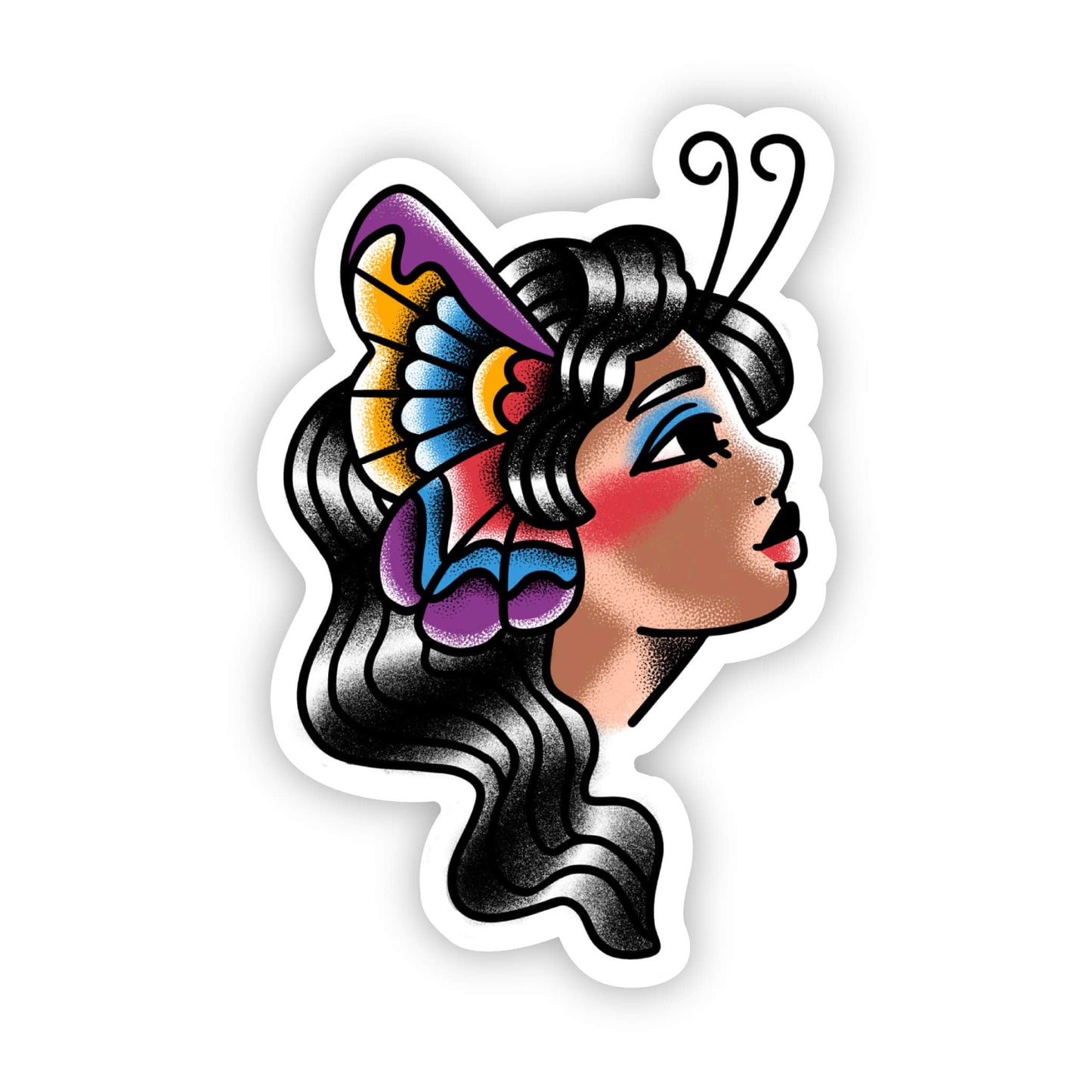 Vitiligo Butterfly Woman Tattoo Sticker