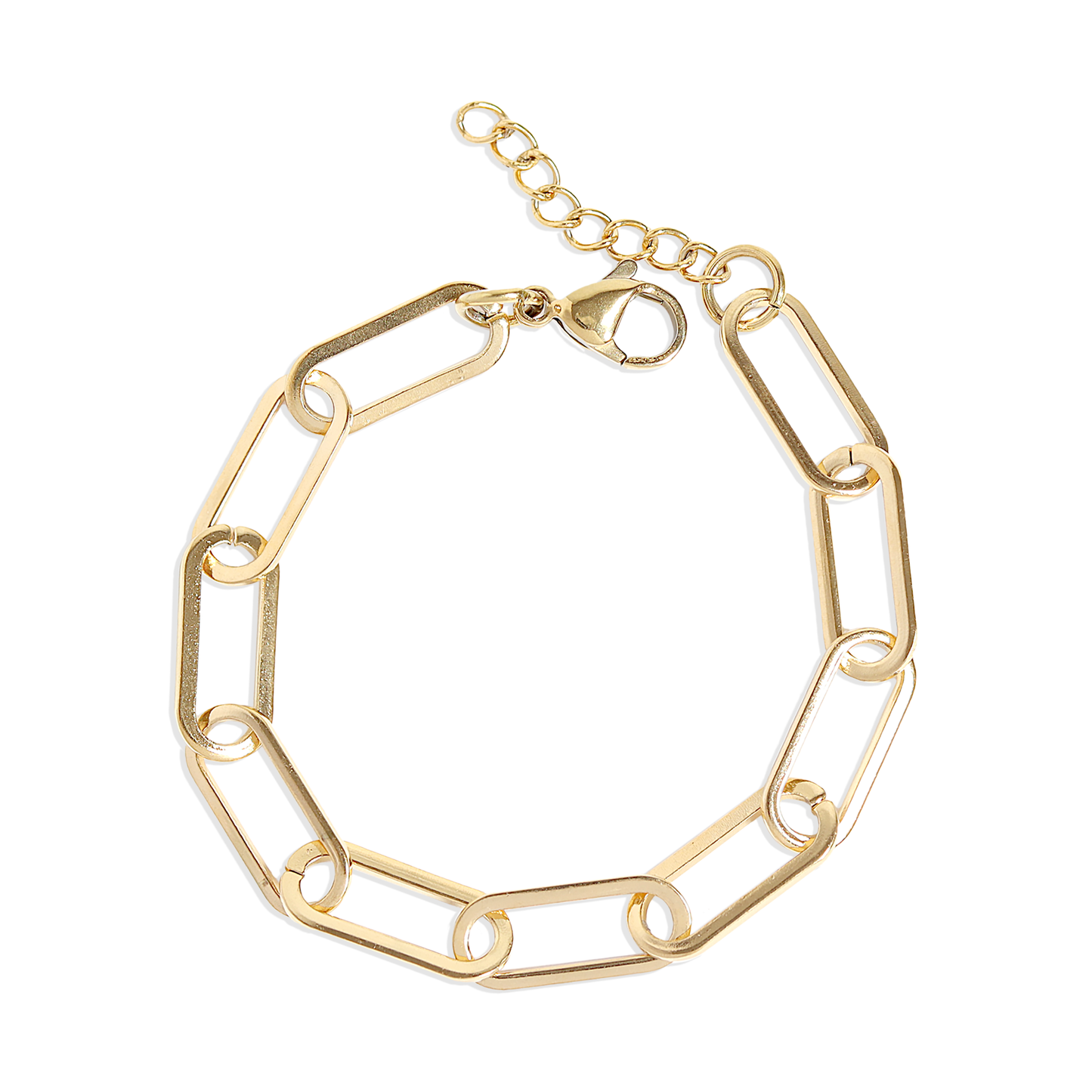 6.5" Stainless Steel Gold Paperclip Bracelet