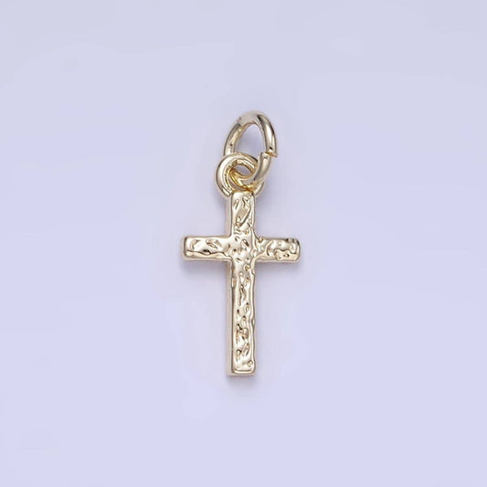 Hammered Cross Charm