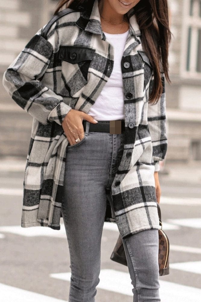 Black Plaid Coat