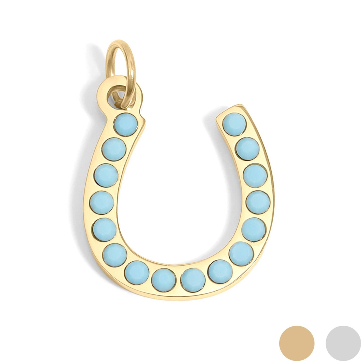 Turquoise Horseshoe Charm