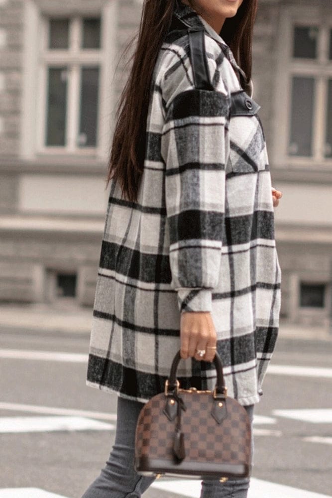 Black Plaid Coat