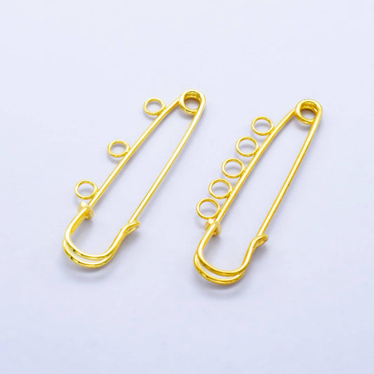 24K Gold Filled Safety Pin Charm Holder