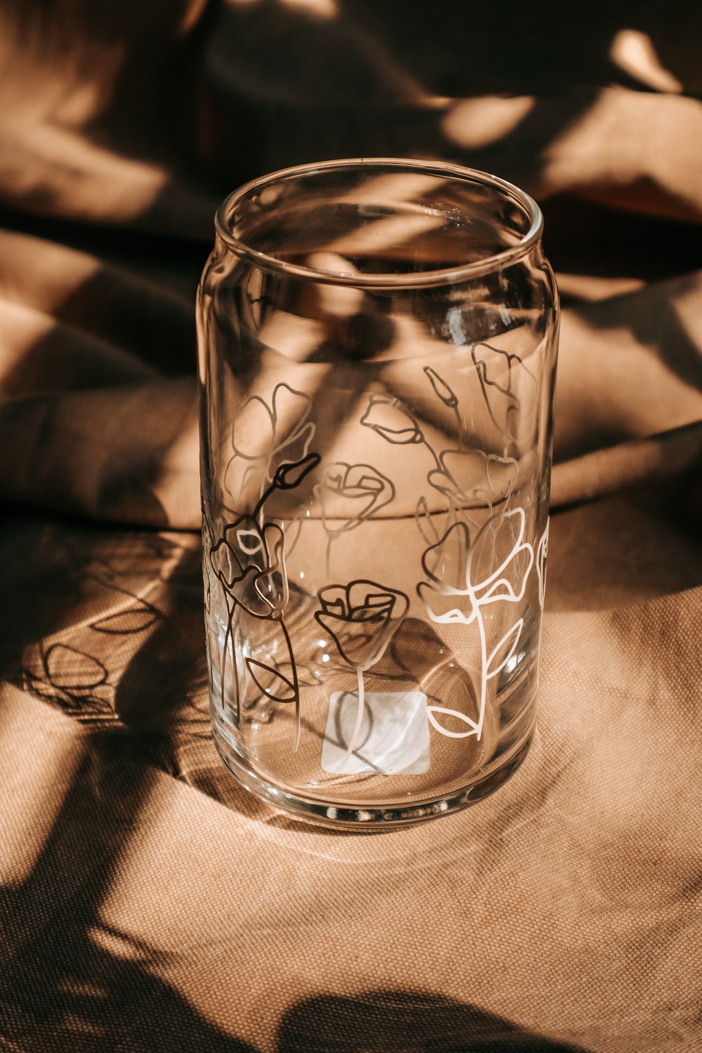 Poppy Garden Glass Can