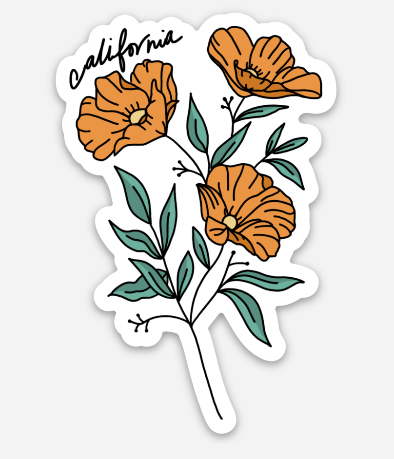 California Poppy Sticker