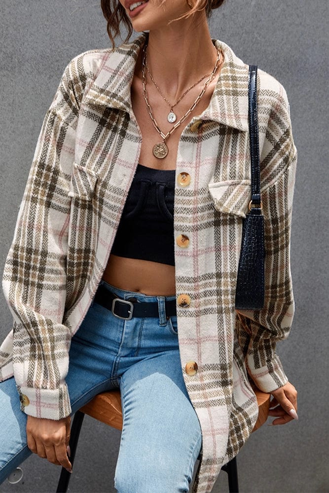 Apricot Plaid Shacket