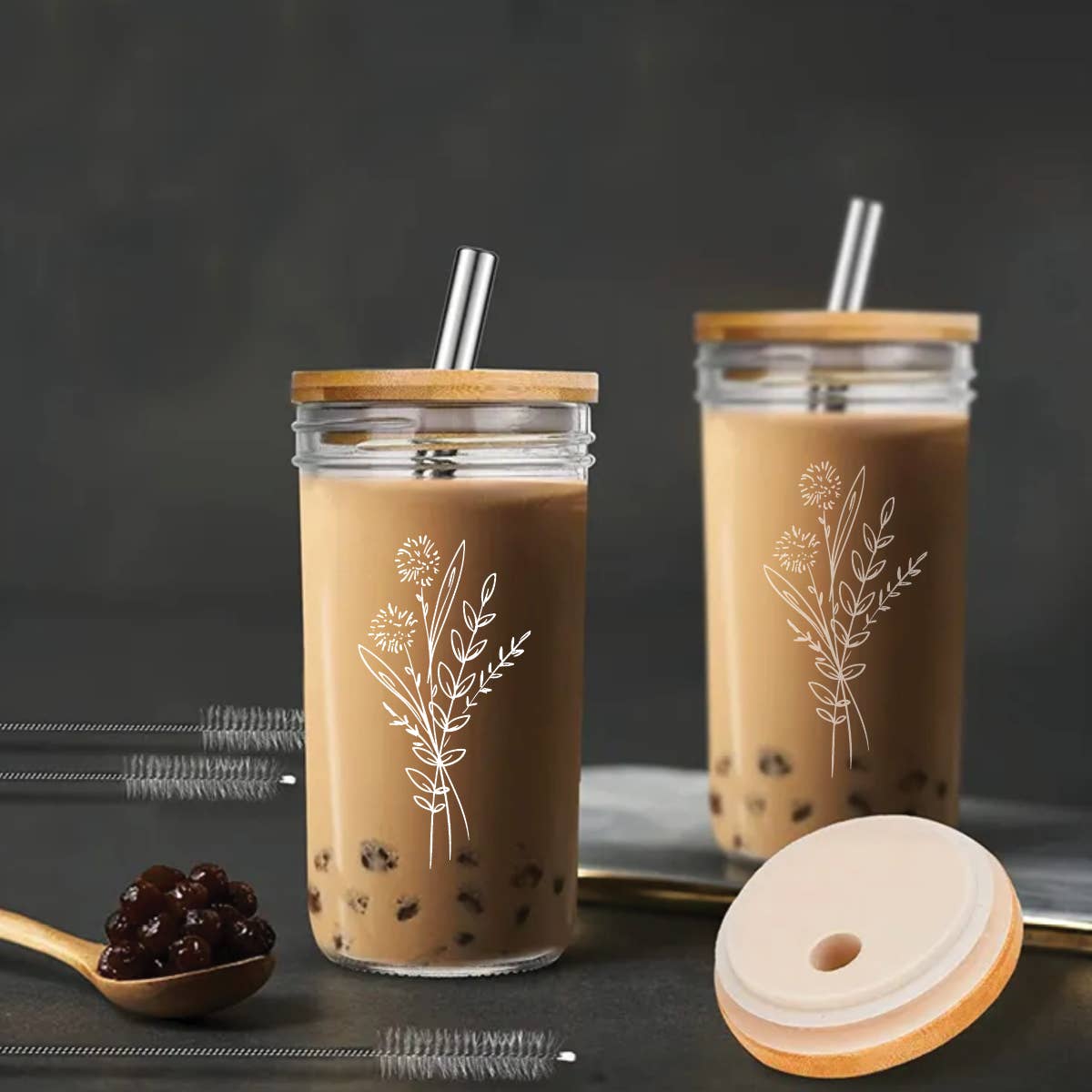 Floral Glass Tumbler