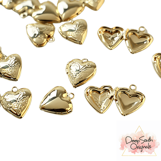 Mini Heart Locket Charm - 18K Gold Plated