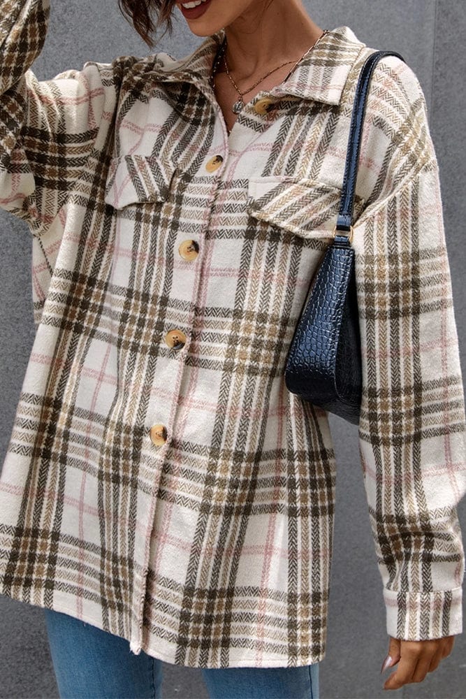 Apricot Plaid Shacket