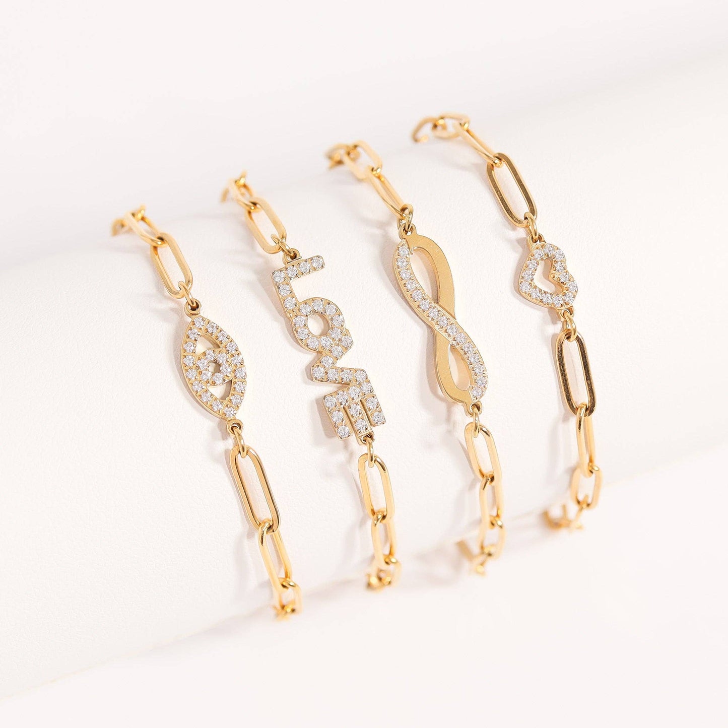 18K "Heart" Paperclip Bracelet