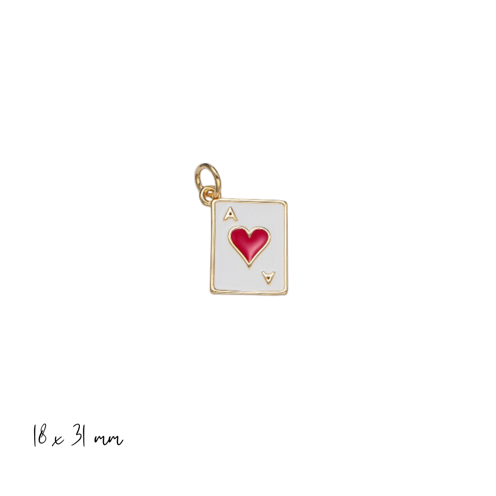 Ace of Hearts Charm - 14K Gold Plated