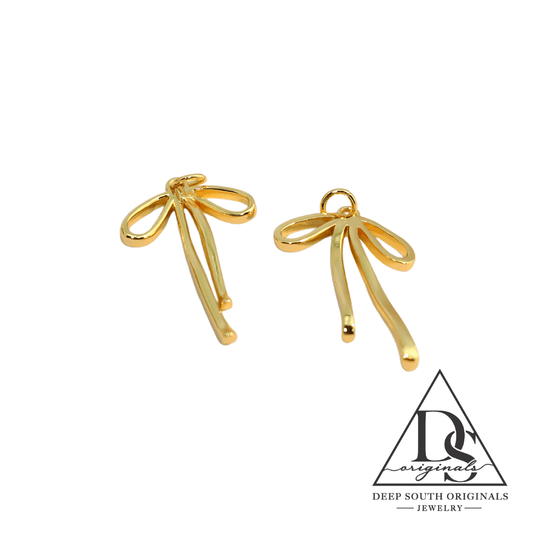 Gold Ribbon Bow Charm Gold-Filled