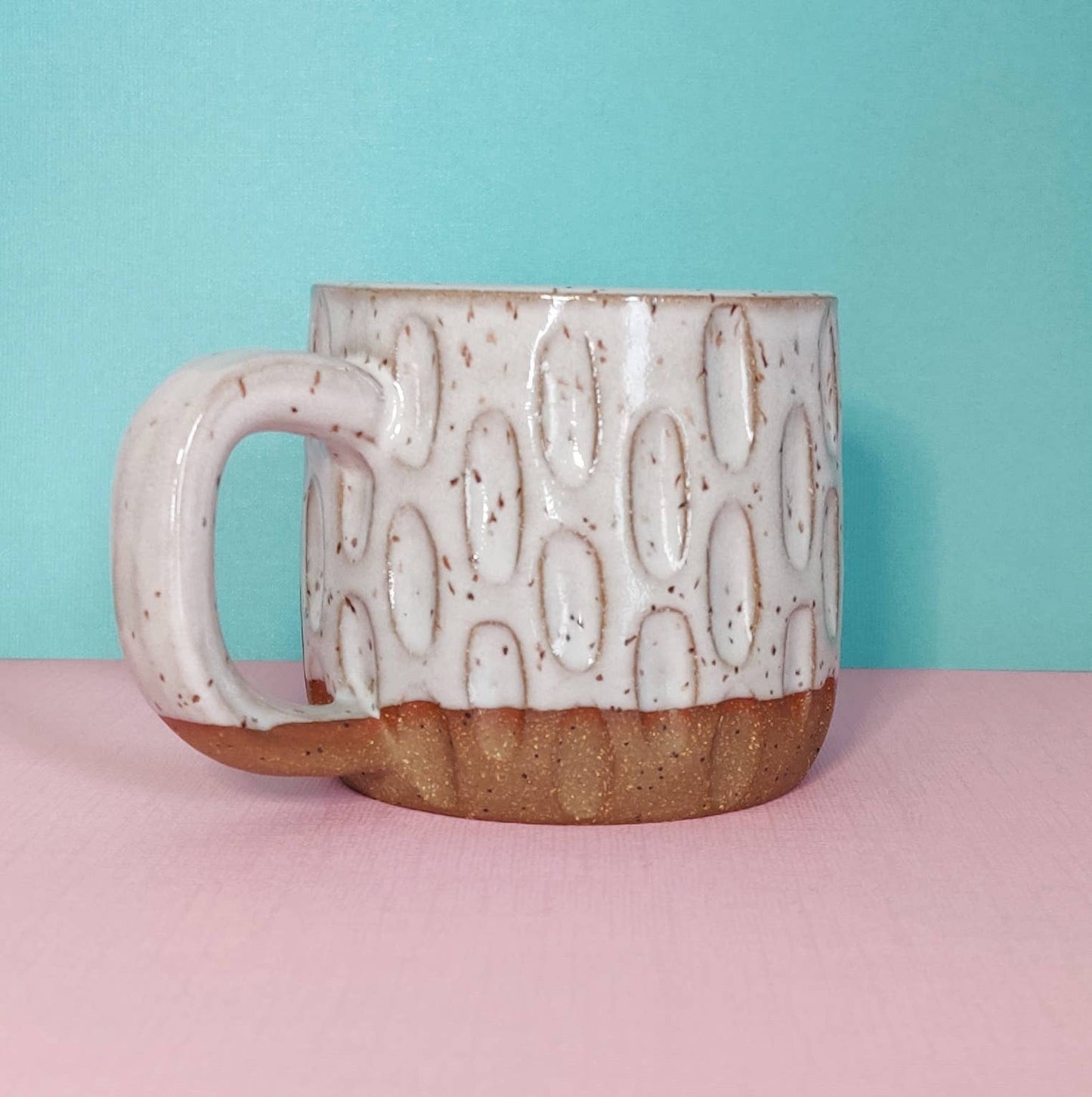 Fat Honeycomb White Mug