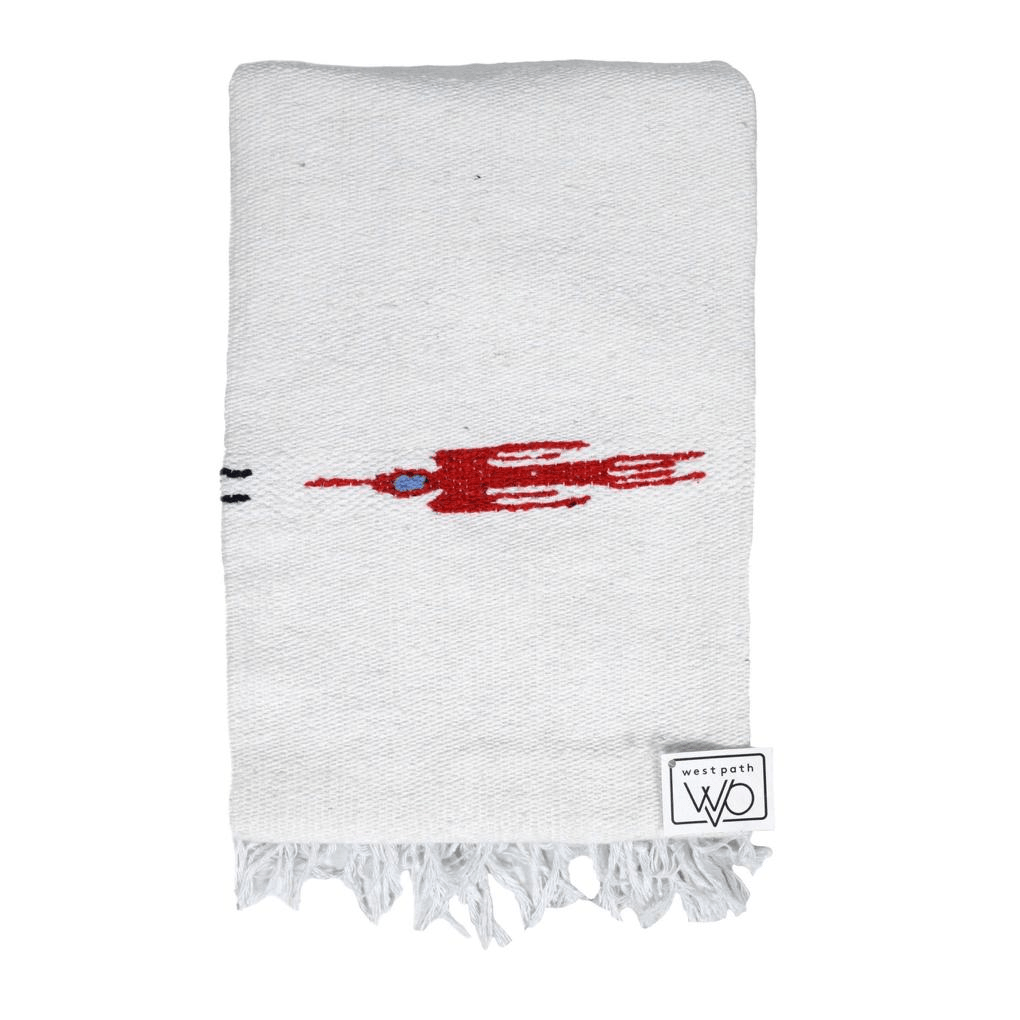 Namaste White Baja Thunderbird Yoga Blanket