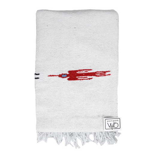 Namaste White Baja Thunderbird Blanket
