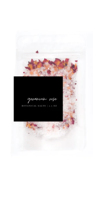 Sales de baño de rosa de geranio POS