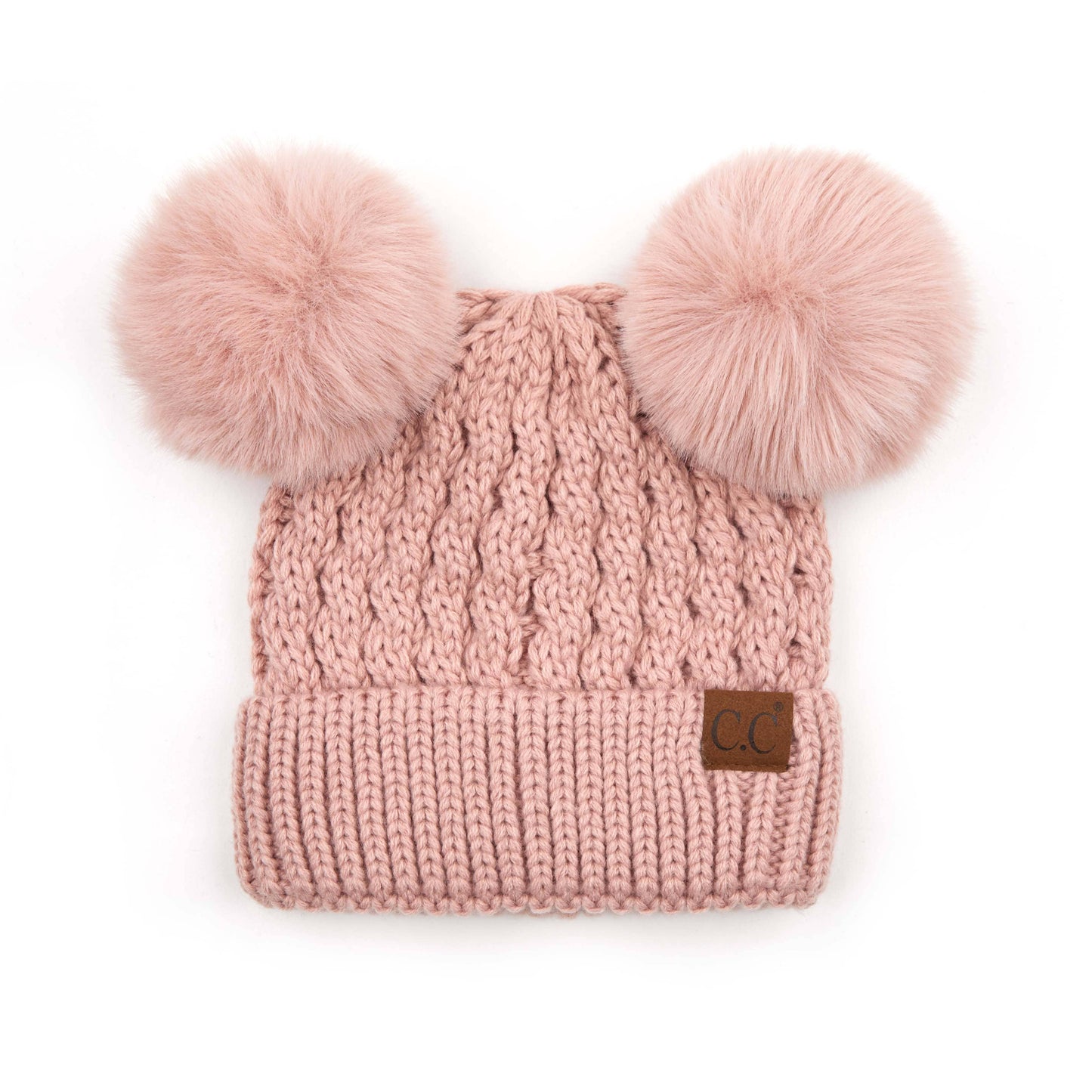 Double Pom Pom Beanie Blush