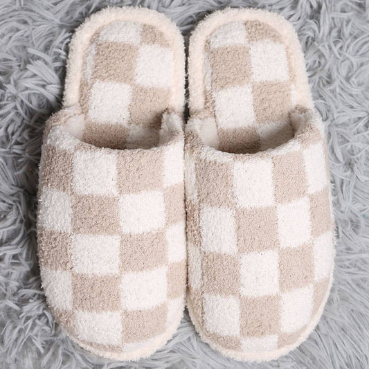 Checkerboard Winter Slippers