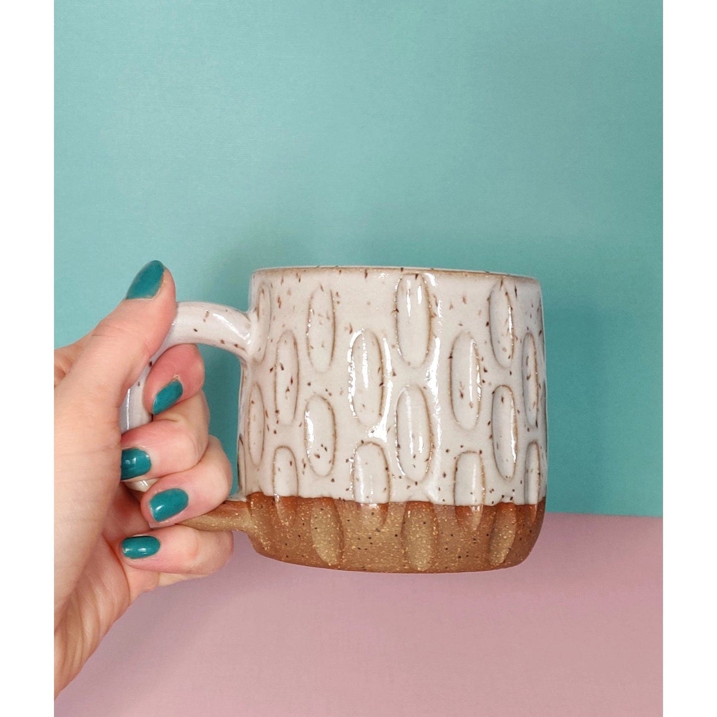 Fat Honeycomb White Mug