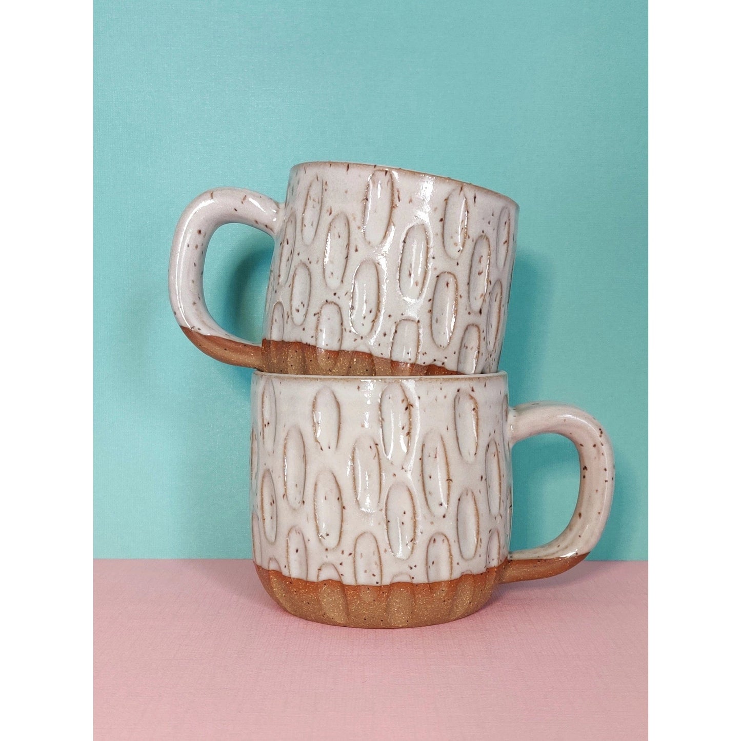 Fat Honeycomb White Mug