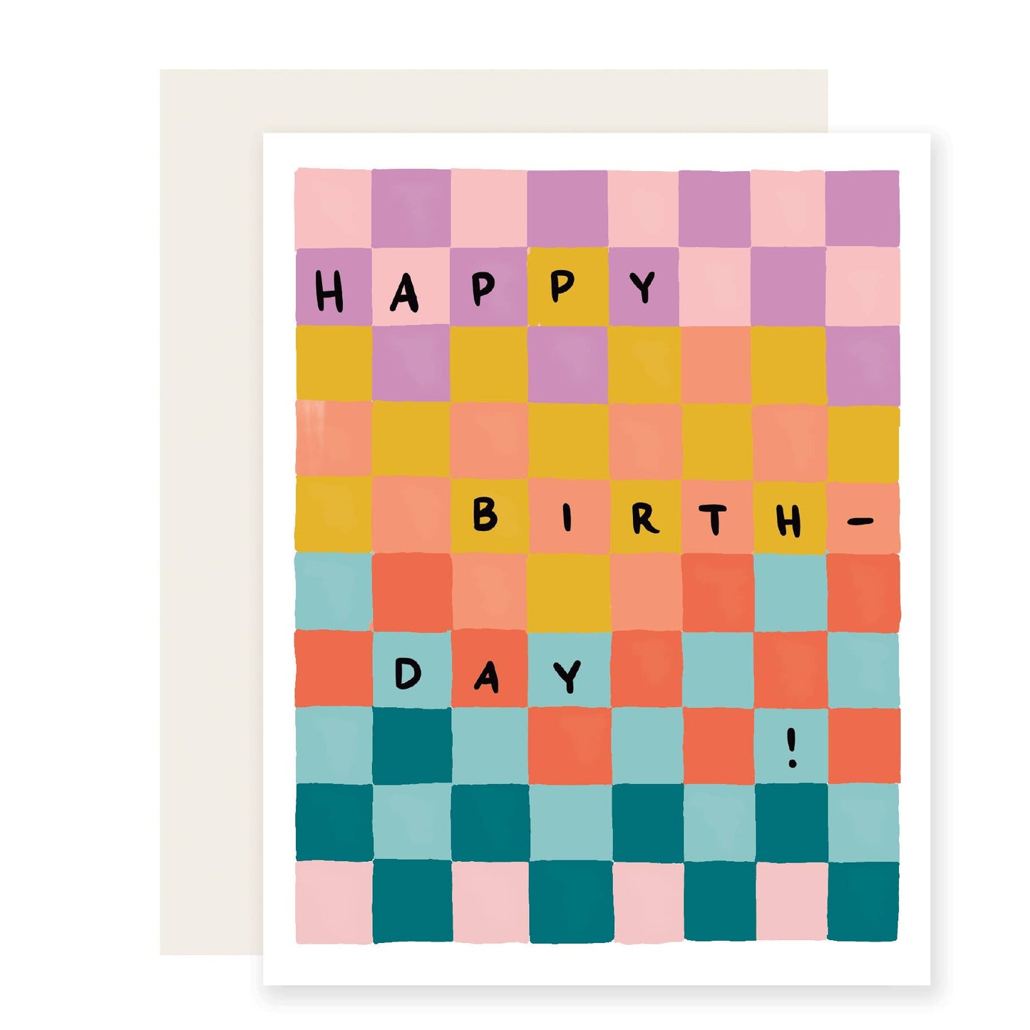 Colorful Checkerboard Birthday Greeting Card