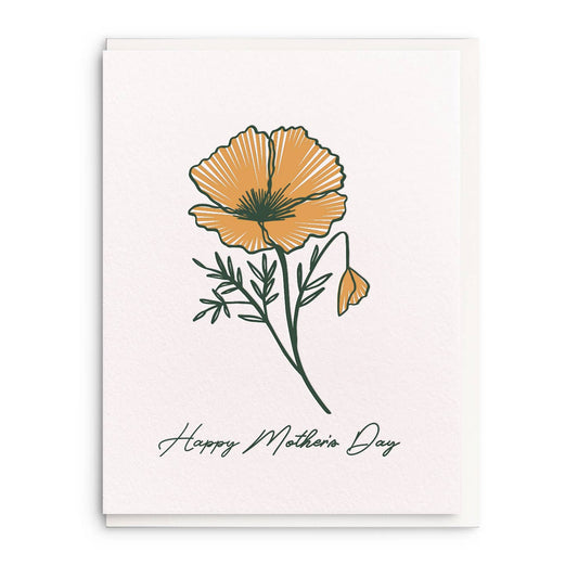 Poppy -  Letterpress Mother's Day Card