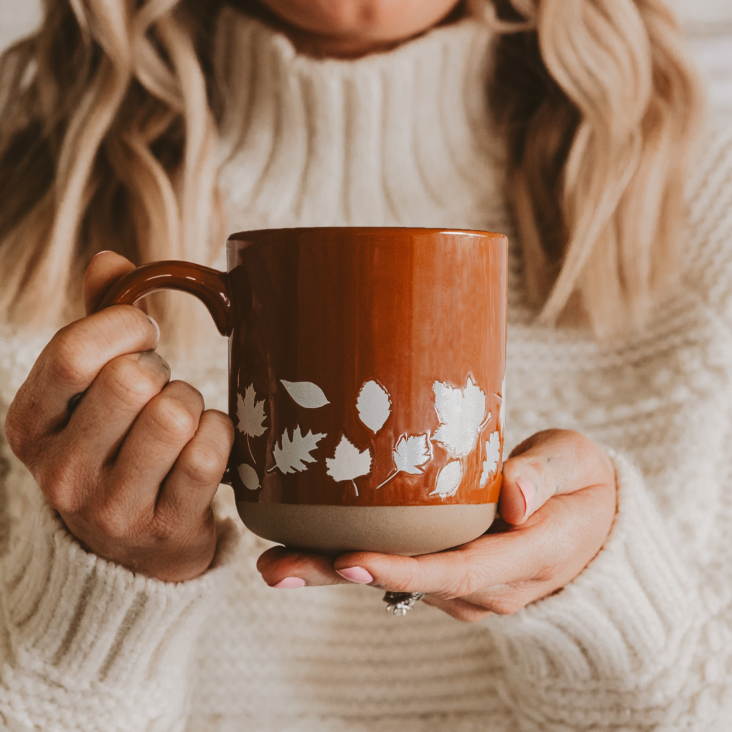 Fall Leaves Stoneware Coffee Mug - Fall Decor & Gifts