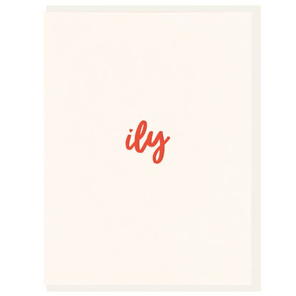 ily: i love you - Letterpress Love Greeting Card