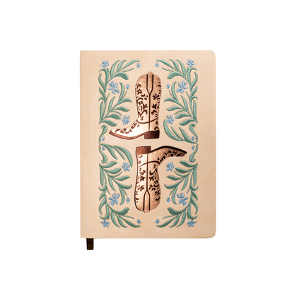 Two Boots Embroidered Journal Notebook