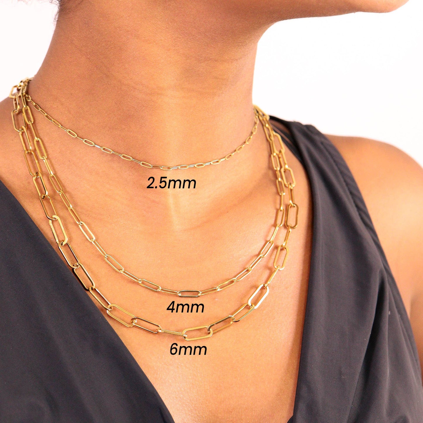 18" 18K Gold Paperclip Chain Necklace