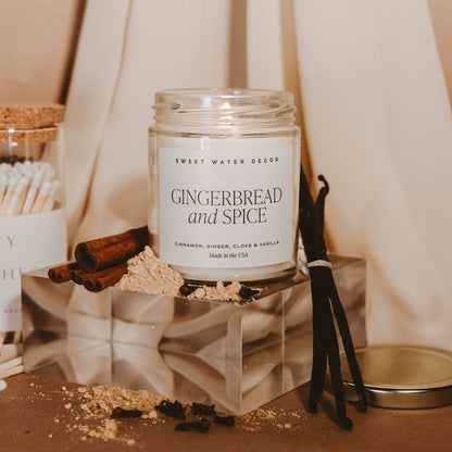 *NEW* Gingerbread and Spice 9 oz Soy Candle- Christmas Decor