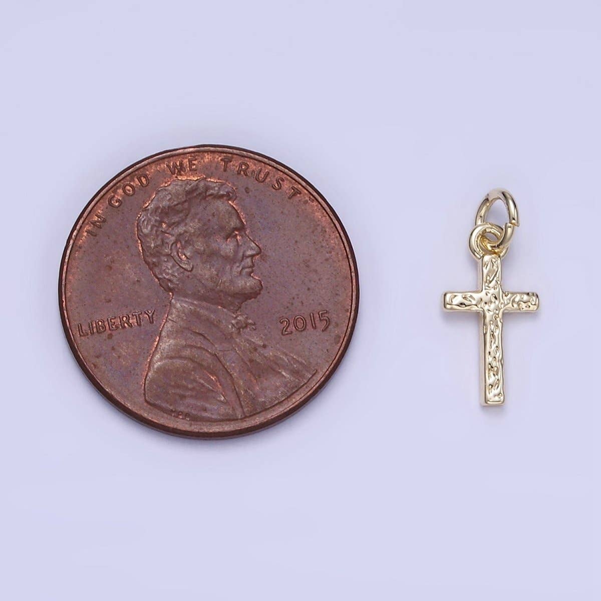 Hammered Cross Charm