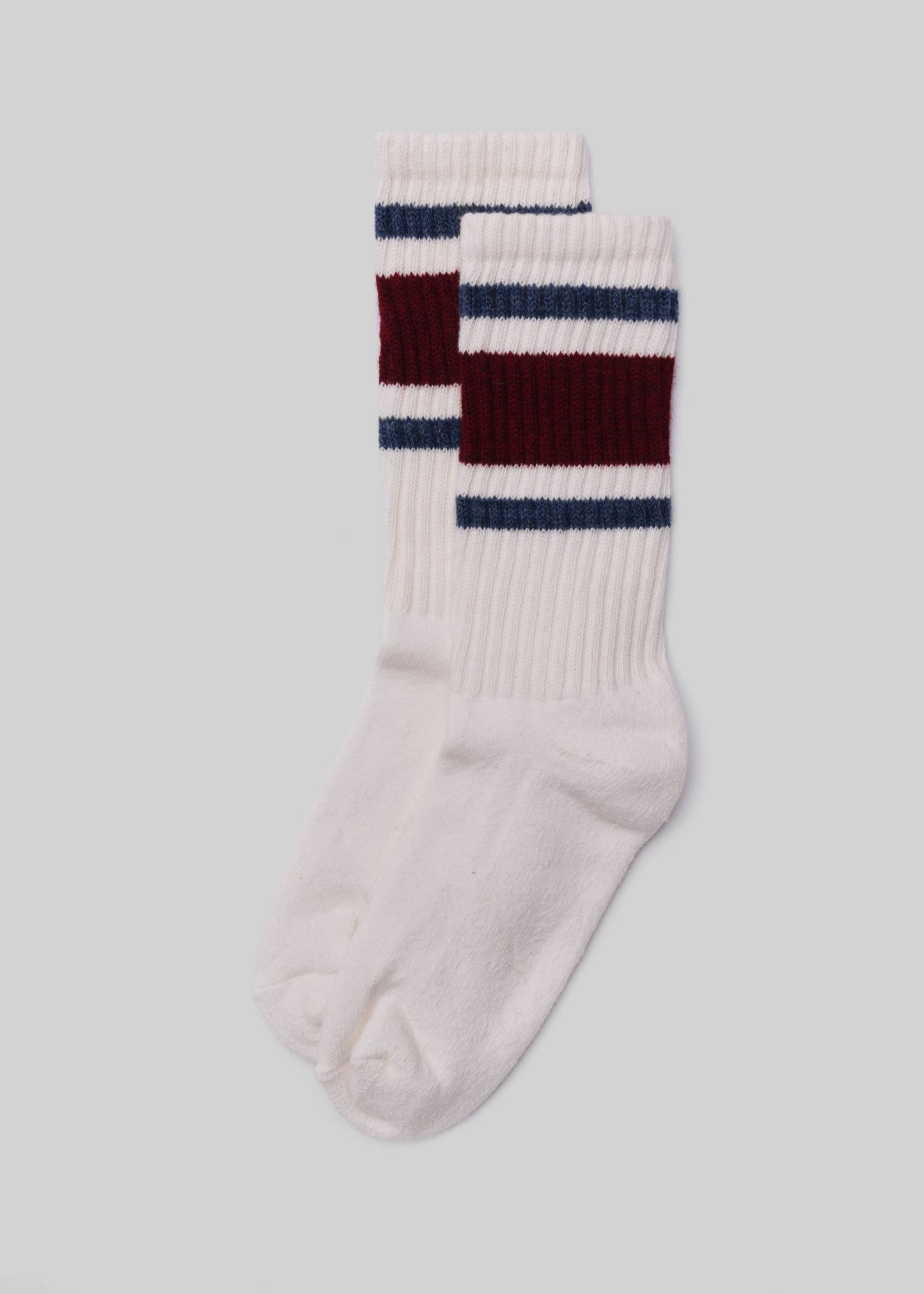 The Retro Stripe: Red heather/denim / One Size