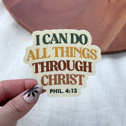 "I can do all things through Christ" Bible Verse Sticker