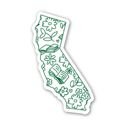 California Bookish Pattern Sticker