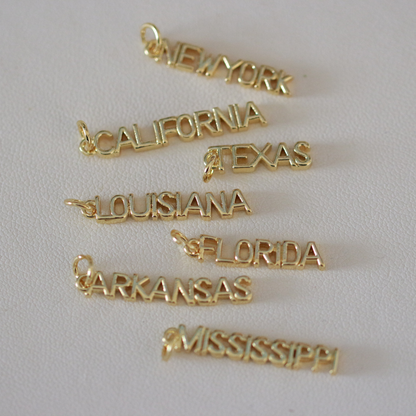 California Charm - 14k Gold Plated Brass