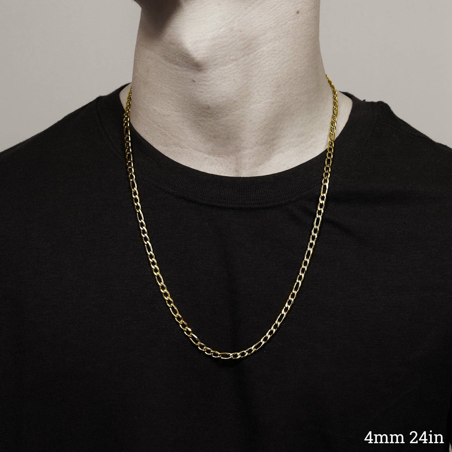 18K Gold Figaro Chain Necklace