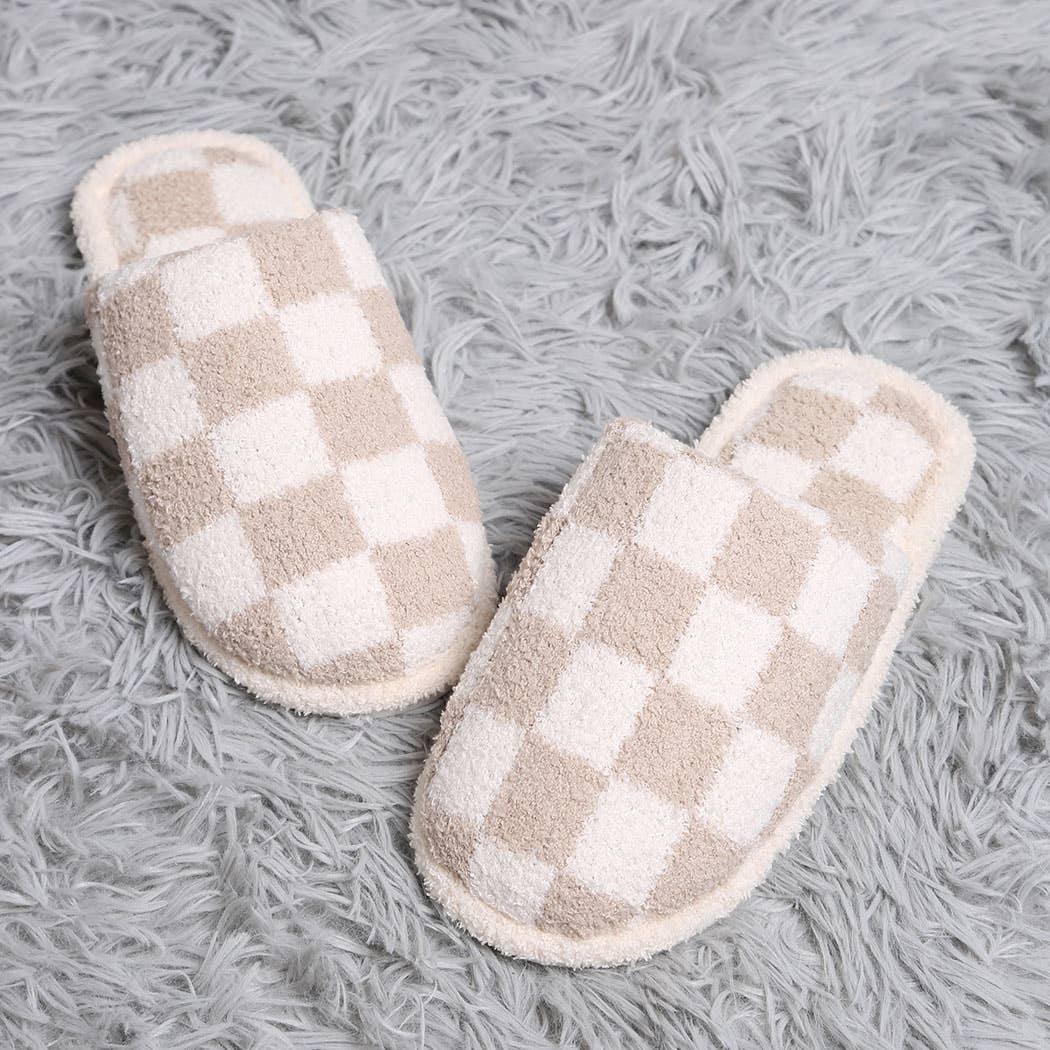 Checkerboard Winter Slippers