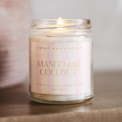 Mango and Coconut 9 oz Soy Candle