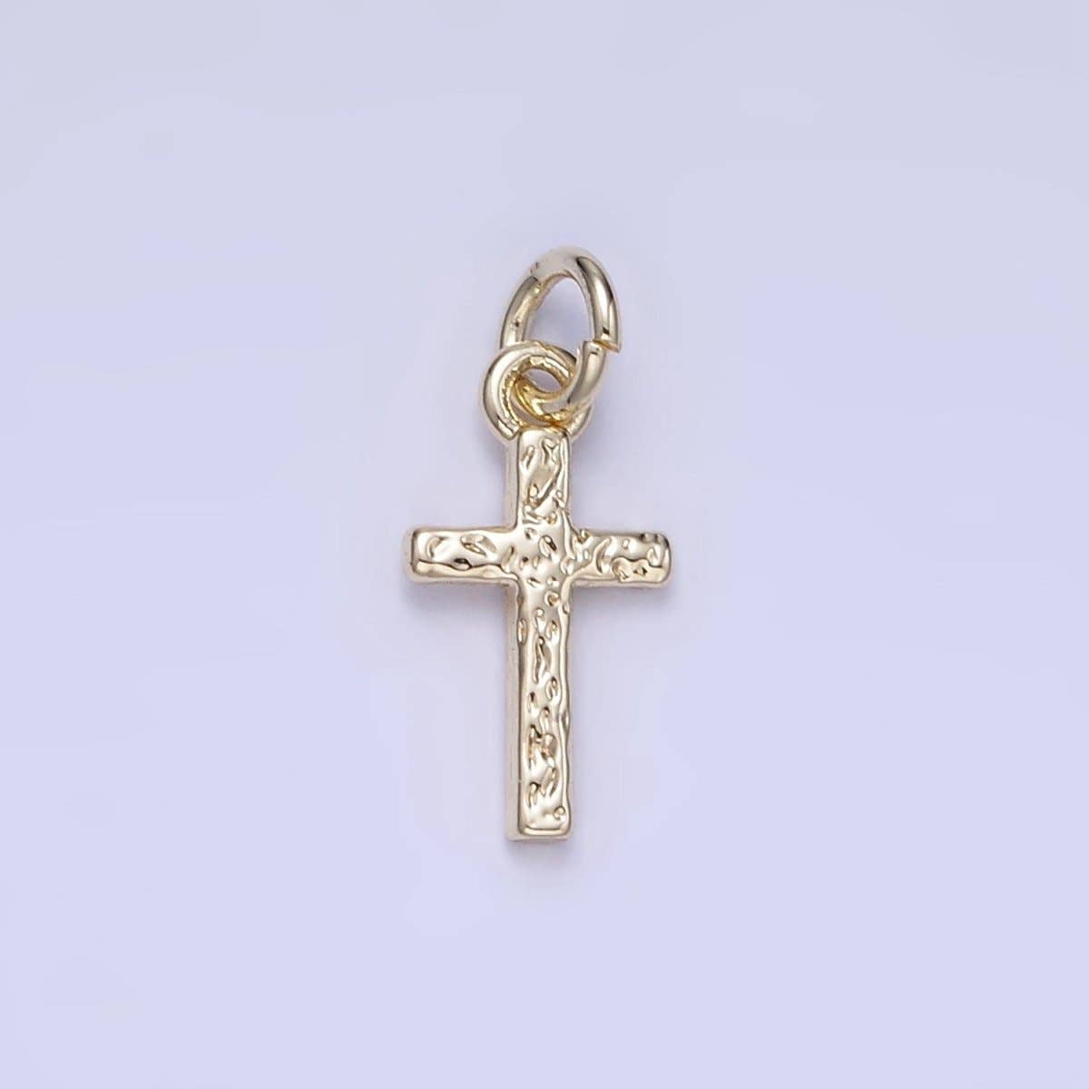Hammered Cross Charm