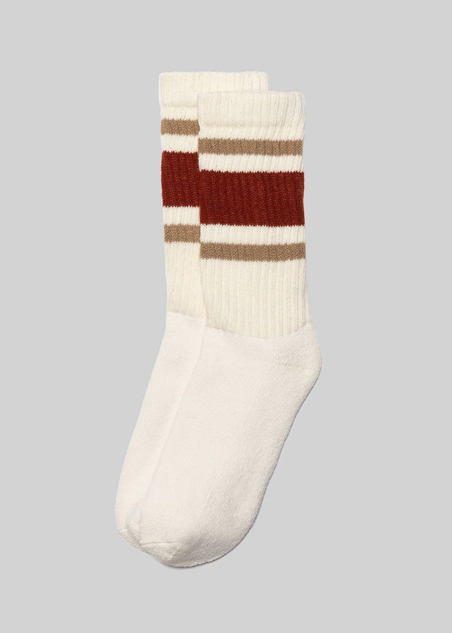 The Retro Stripe: Grey heather/brown / One Size