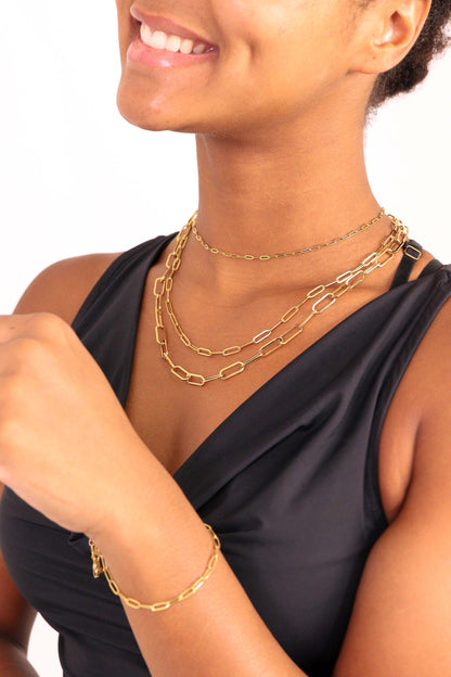 18" 18K Gold Paperclip Chain Necklace