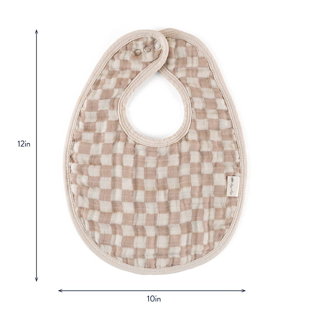 Taupe Checker Itzy Bibs™