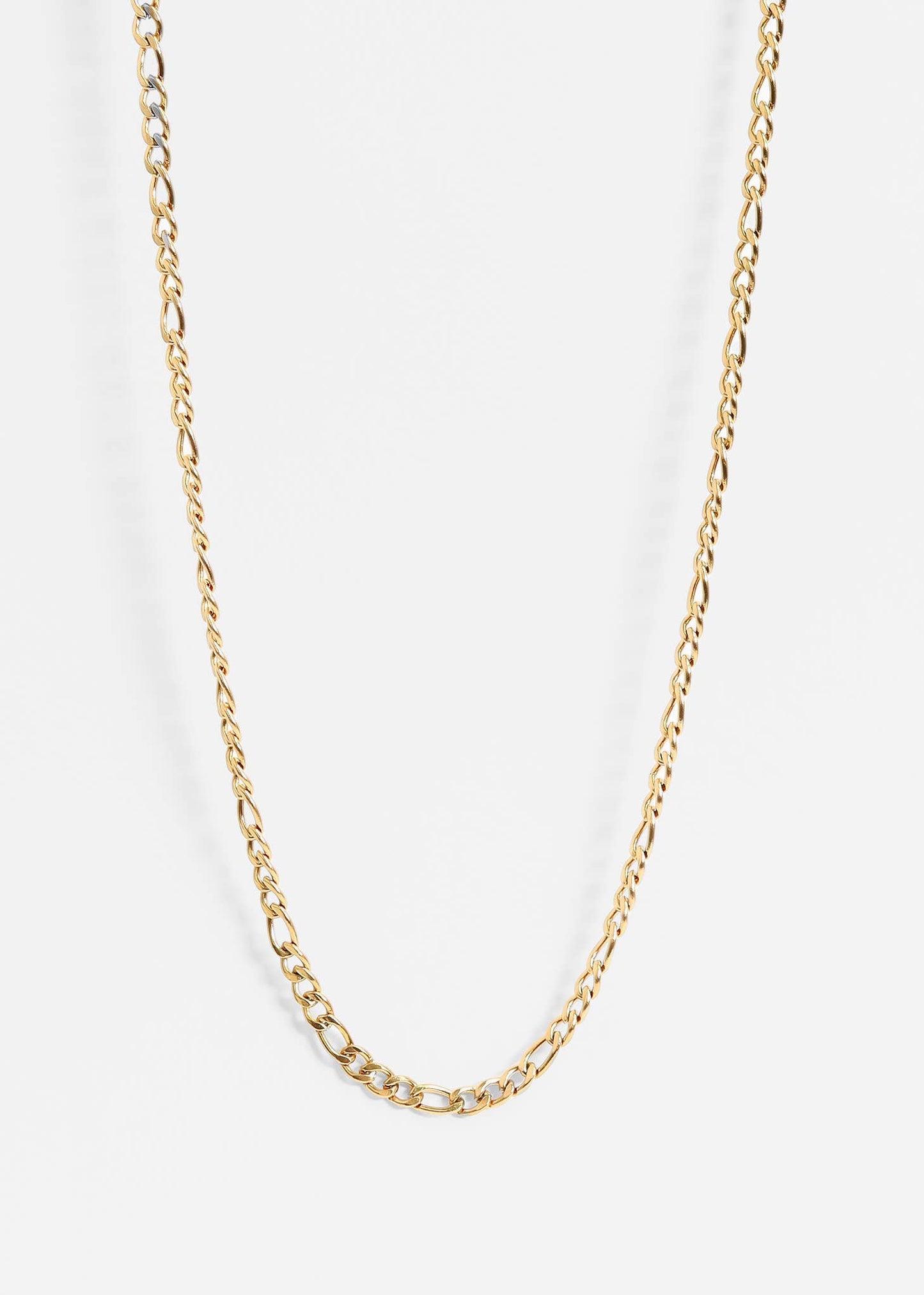 18K Gold Figaro Chain Necklace 18" / 3mm